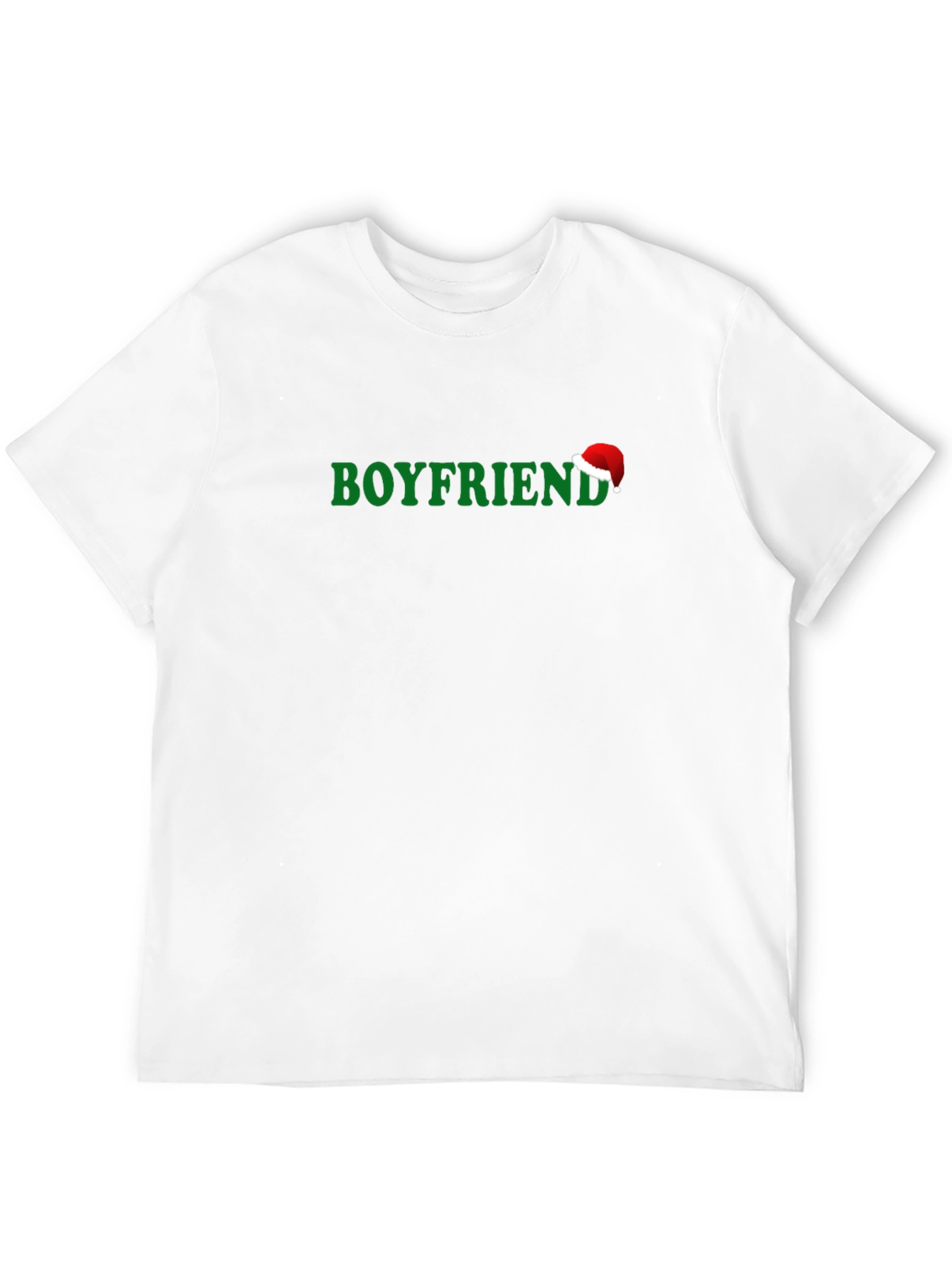 Boyfriend Santa Hat Graphic Tee - Holiday Gift