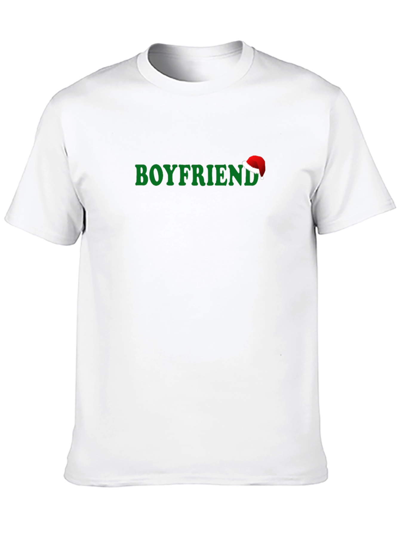Boyfriend Santa Hat Graphic Tee - Holiday Gift