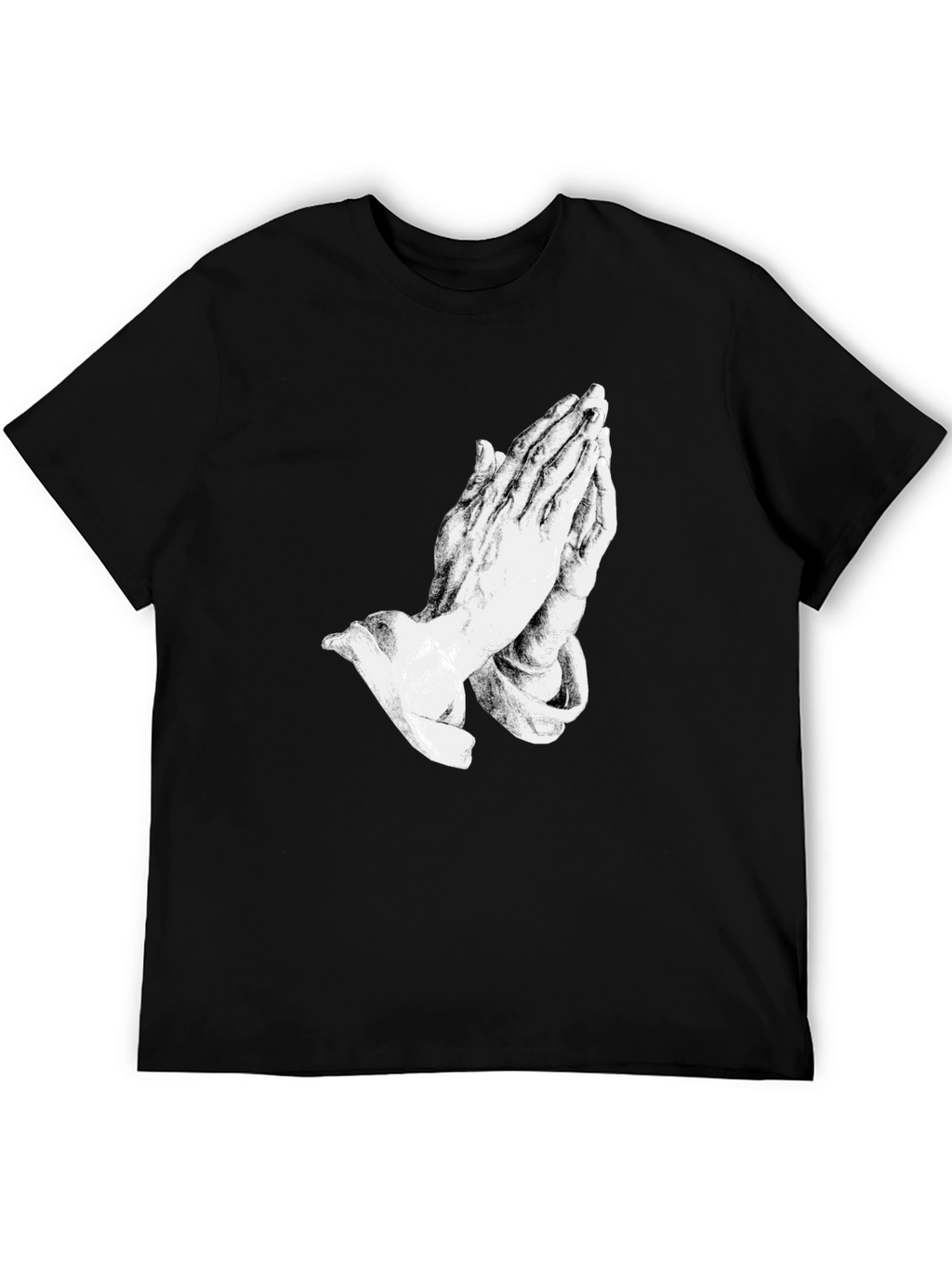 Praying Hands Graphic Black T-Shirt