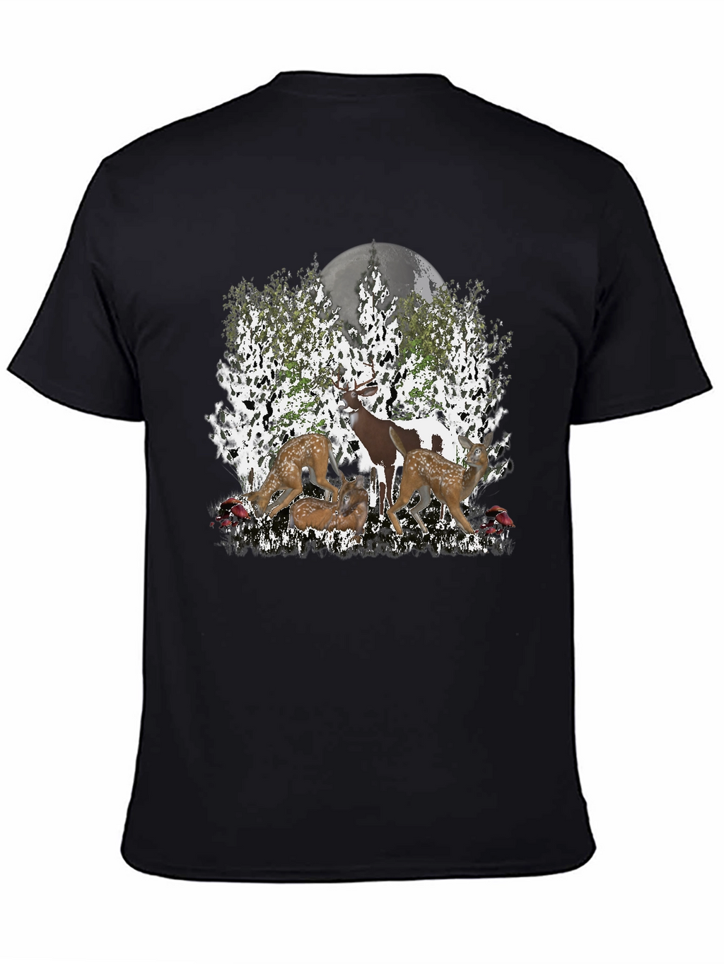 Deer Family Graphic Tee - Nature Lovers Shirt