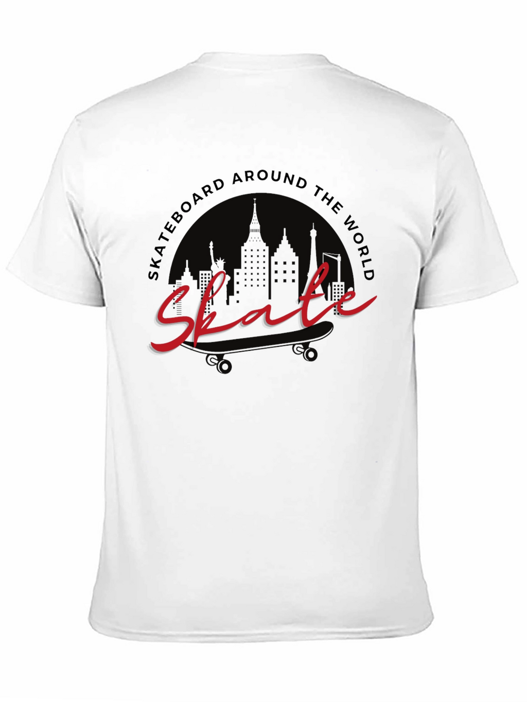 Skate Around the World Black Graphic Tee