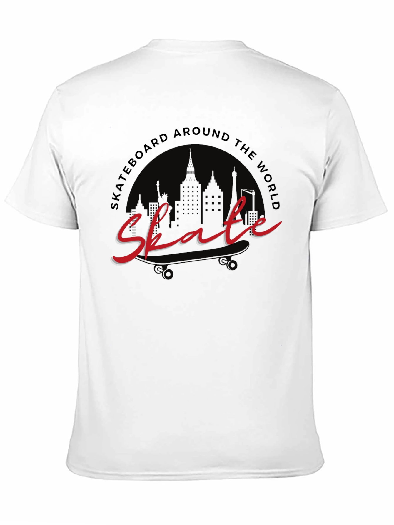 Skate Around the World Black Graphic Tee