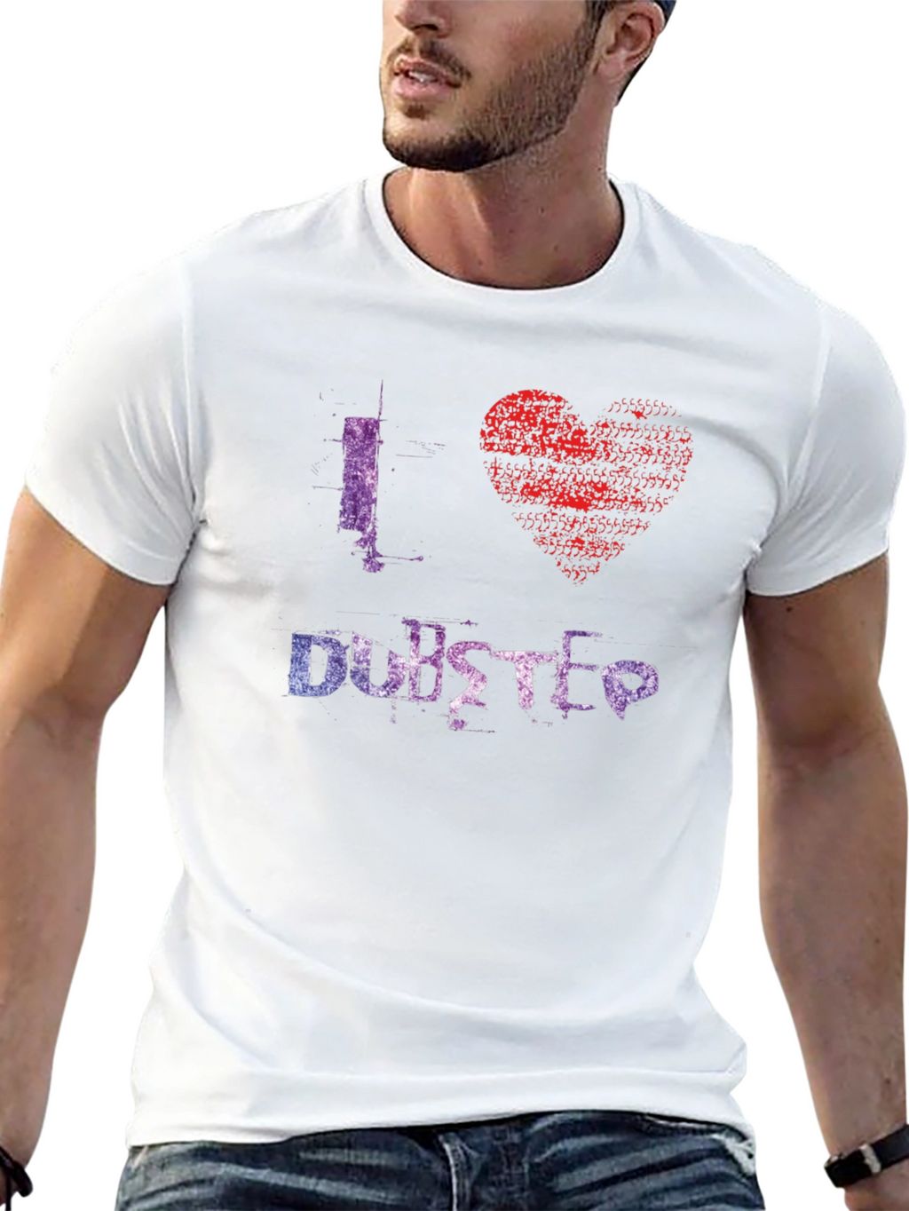 I Love Dubstep Graphic Tee - Black Cotton T-Shirt