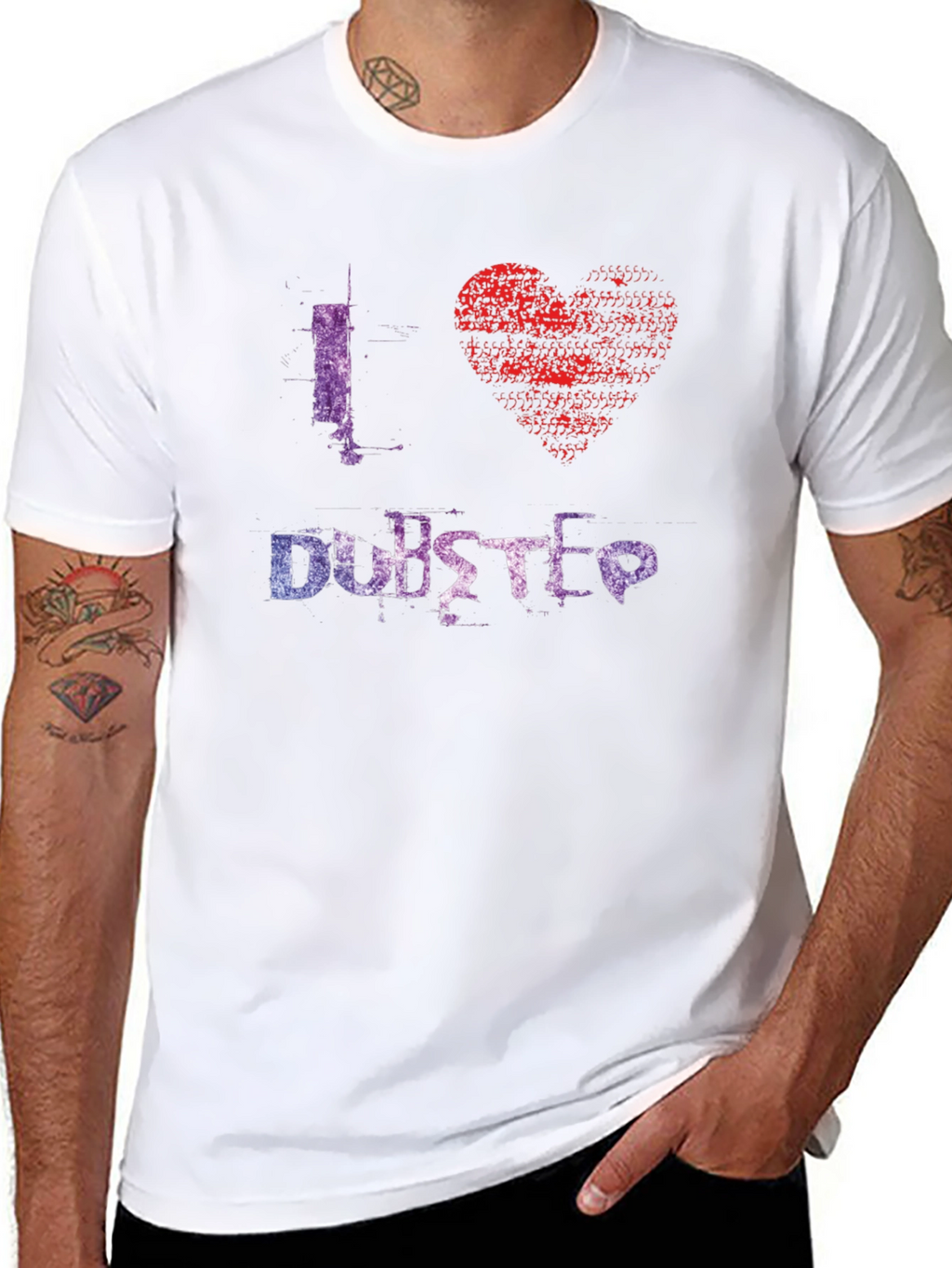 I Love Dubstep Graphic Tee - Black Cotton T-Shirt