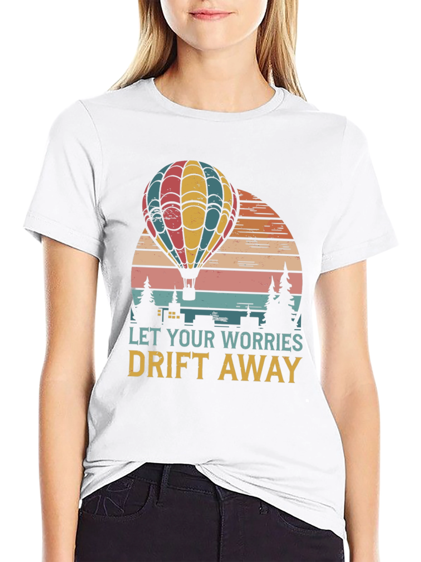 Relaxed Fit Hot Air Balloon Graphic Tee