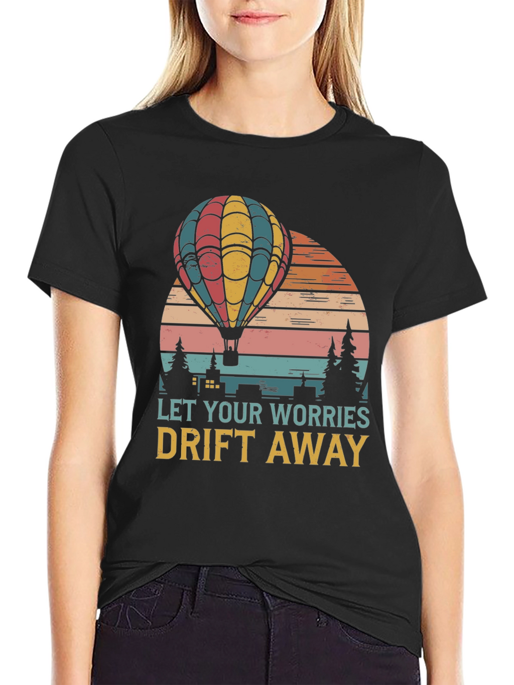 Relaxed Fit Hot Air Balloon Graphic Tee