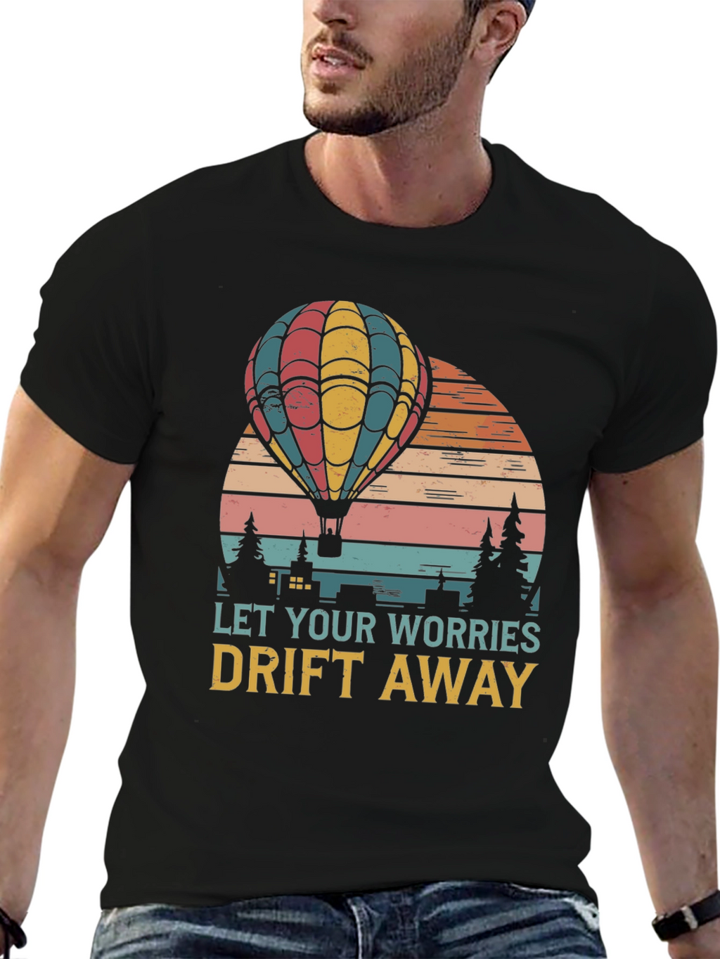 Relaxed Fit Hot Air Balloon Graphic Tee