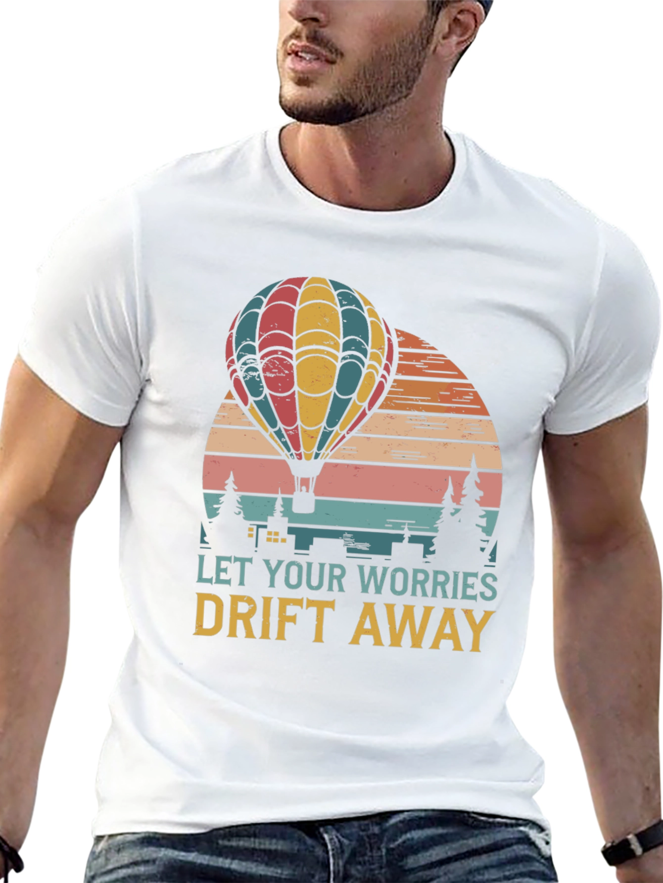 Relaxed Fit Hot Air Balloon Graphic Tee