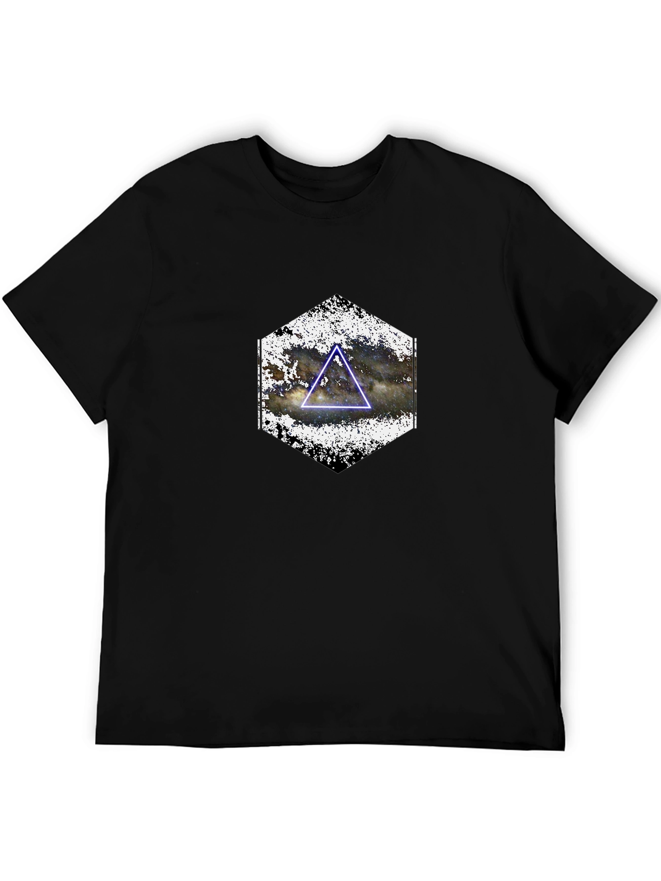 Nebula Triangle Graphic Tee - Black Casual Shirt