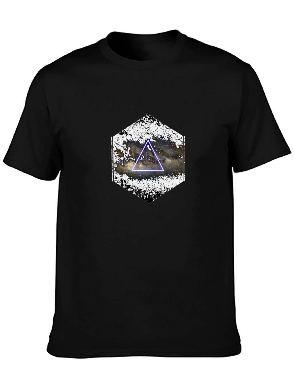 Nebula Triangle Graphic Tee - Black Casual Shirt