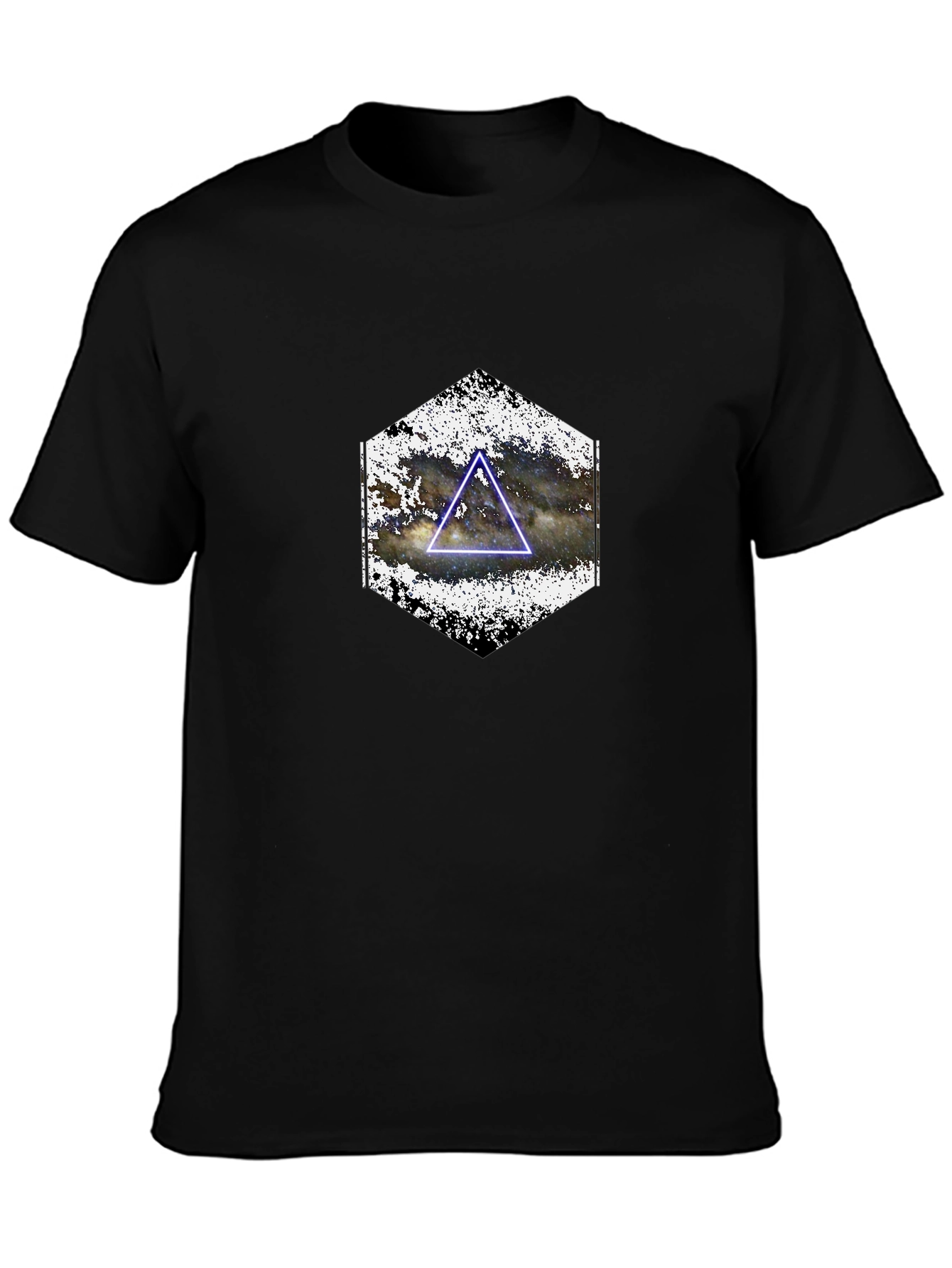 Nebula Triangle Graphic Tee - Black Casual Shirt