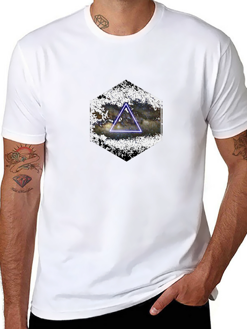 Nebula Triangle Graphic Tee - Black Casual Shirt