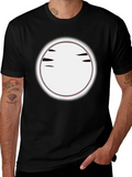 Mens Black Crew Neck T-Shirt with Graphic