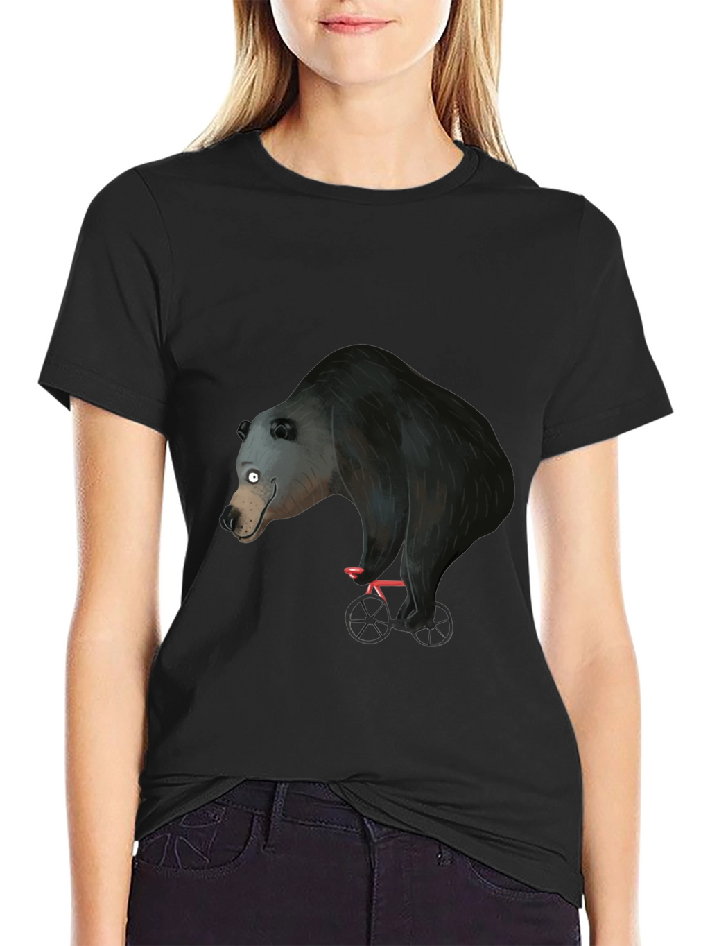 Bear on Bike Graphic Tee - Unique Design