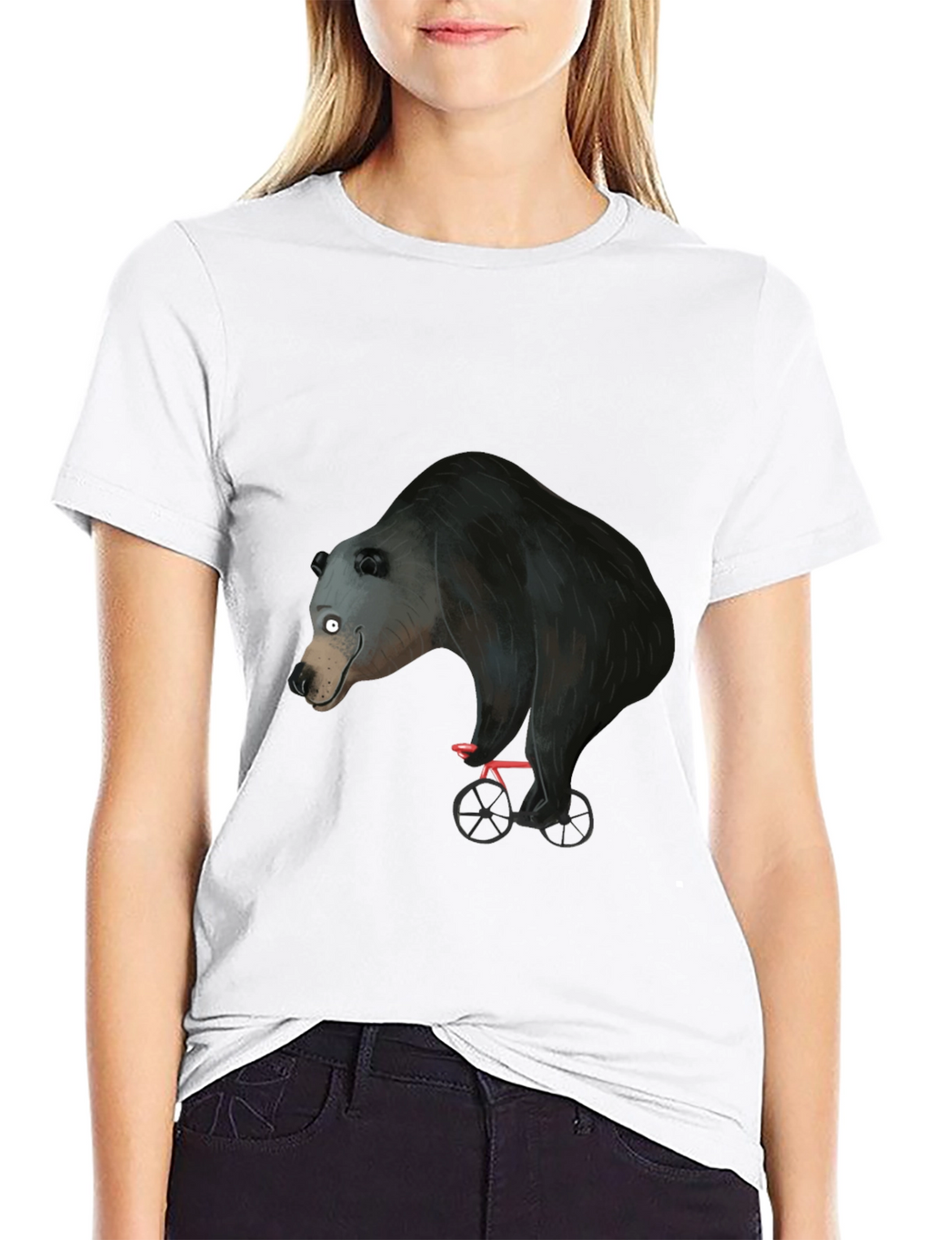 Bear on Bike Graphic Tee - Unique Design
