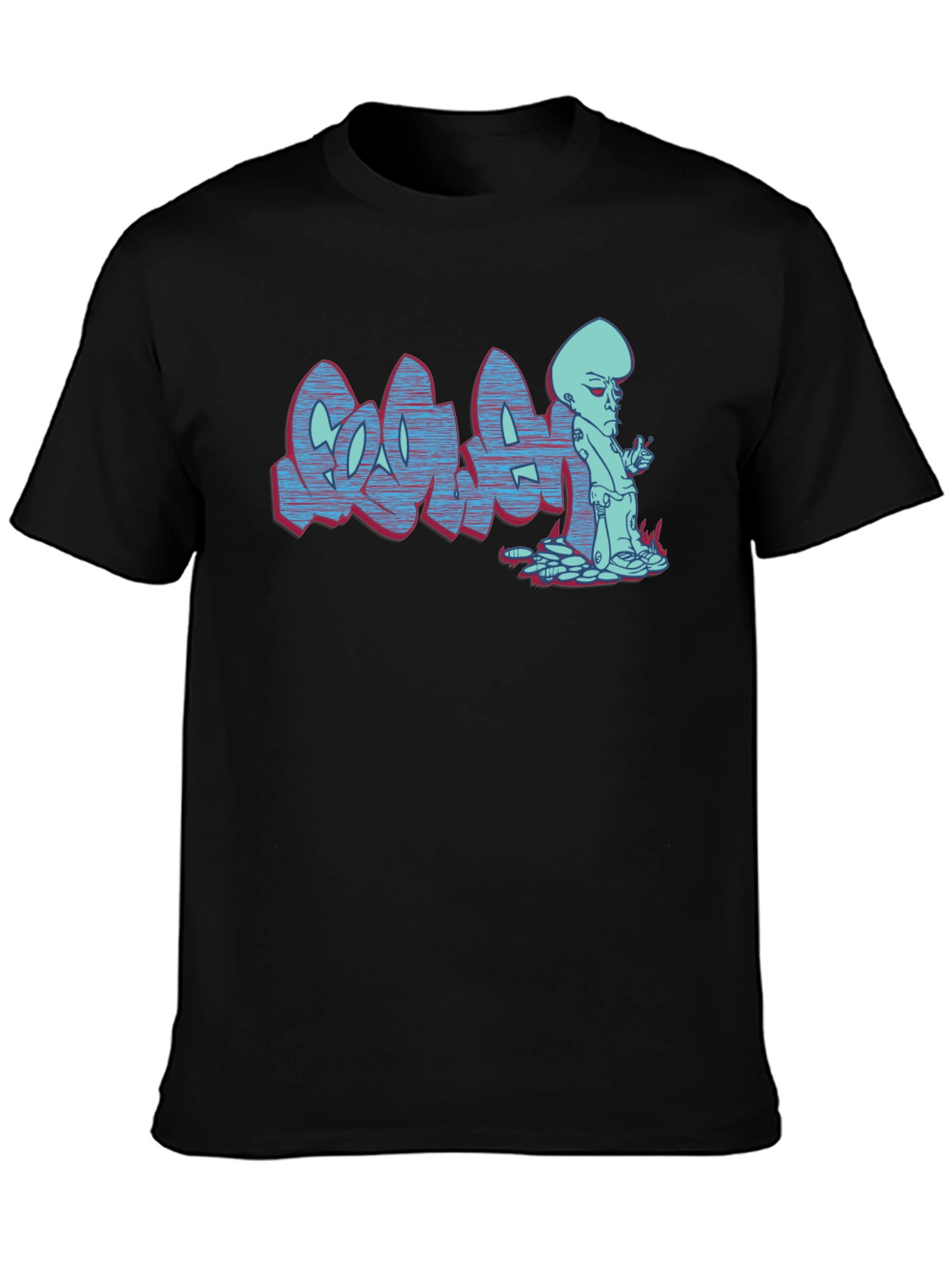 Megamind Graffiti T-Shirt - Black Cotton Blend