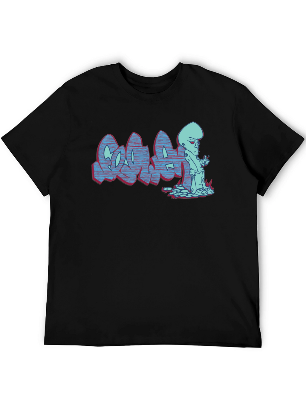Megamind Graffiti T-Shirt - Black Cotton Blend