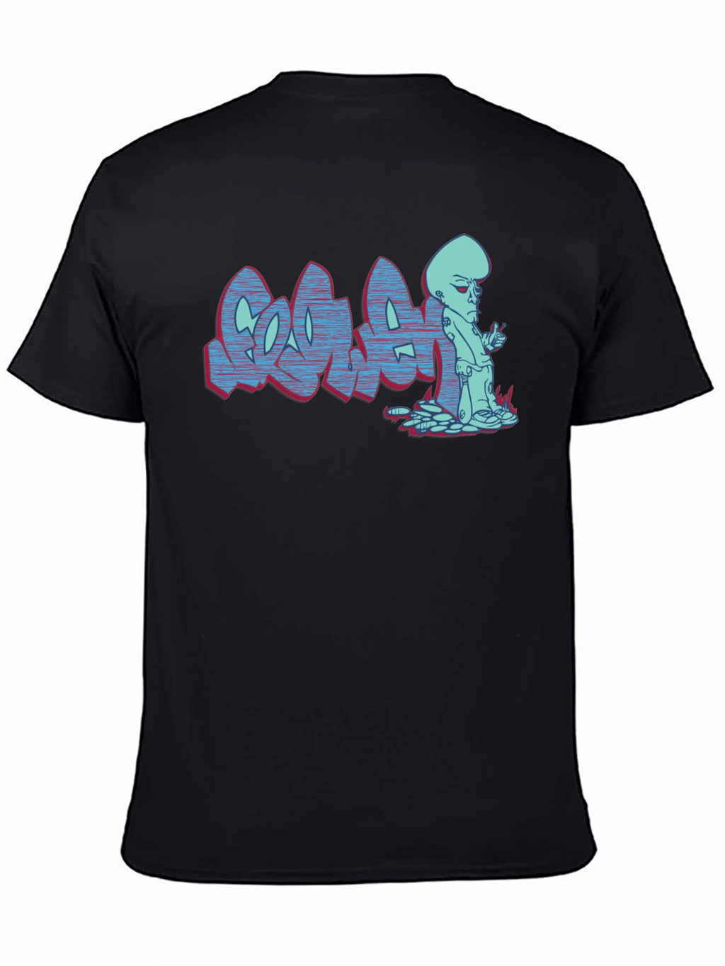Megamind Graffiti T-Shirt - Black Cotton Blend