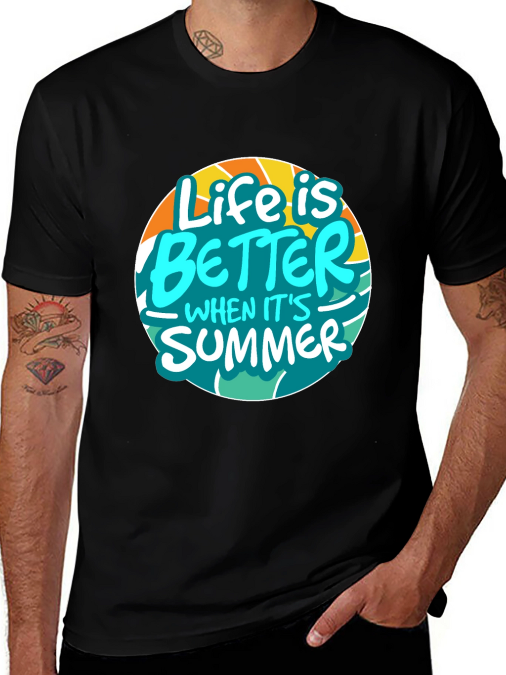 Life is Better in Summer Black Graphic Tee