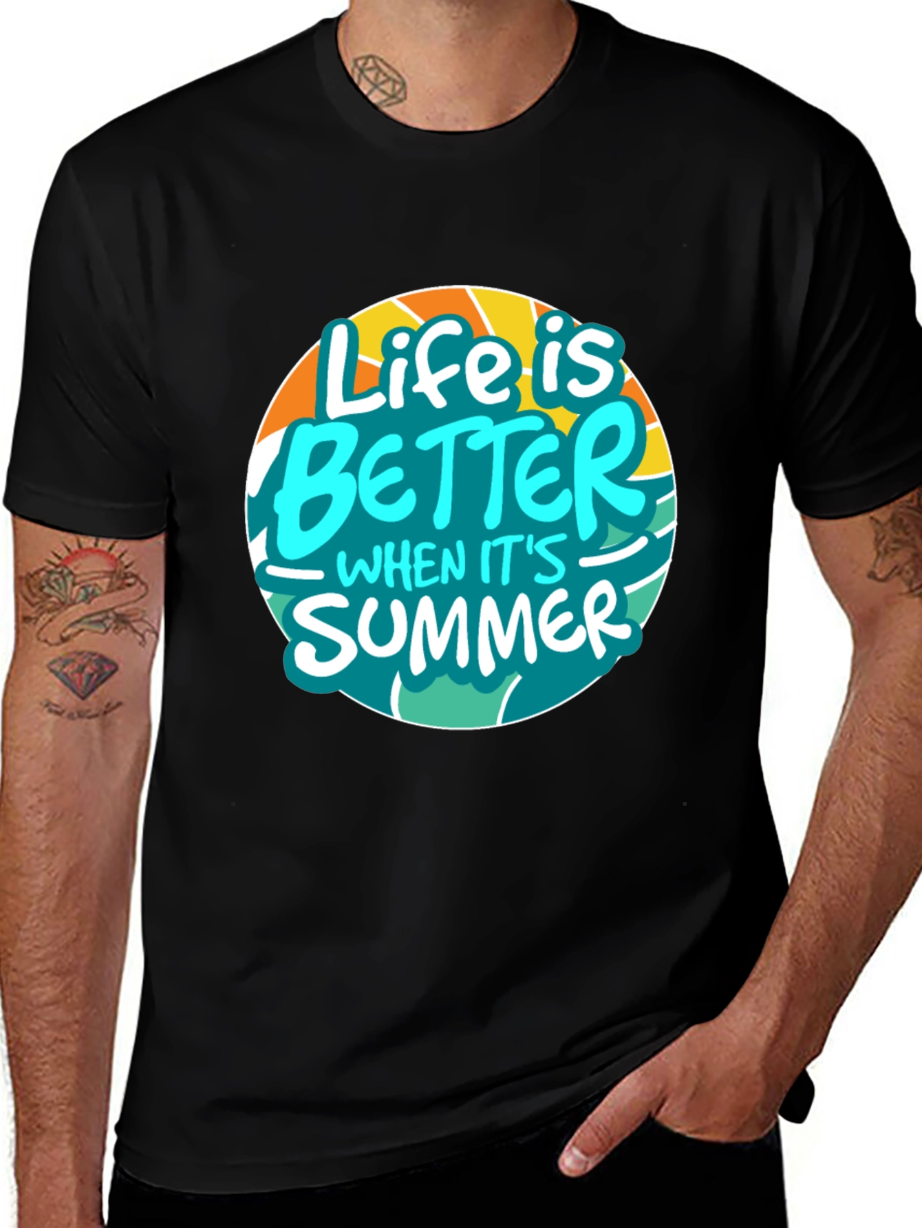 Life is Better in Summer Black Graphic Tee