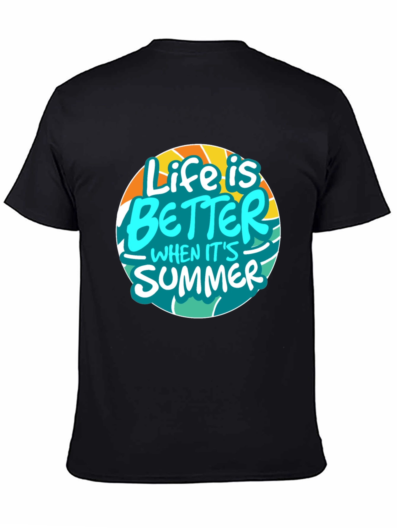 Life is Better in Summer Black Graphic Tee