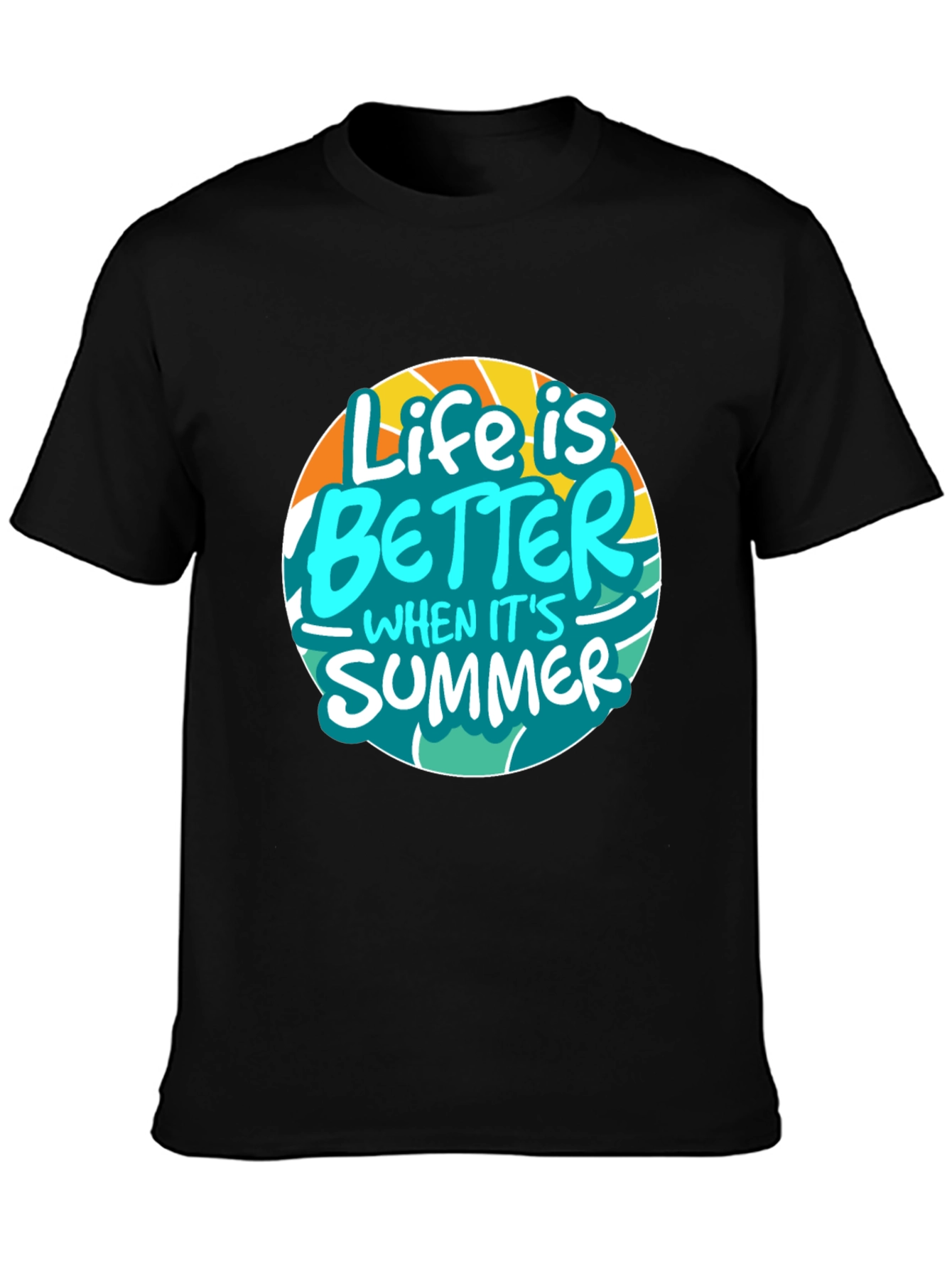Life is Better in Summer Black Graphic Tee