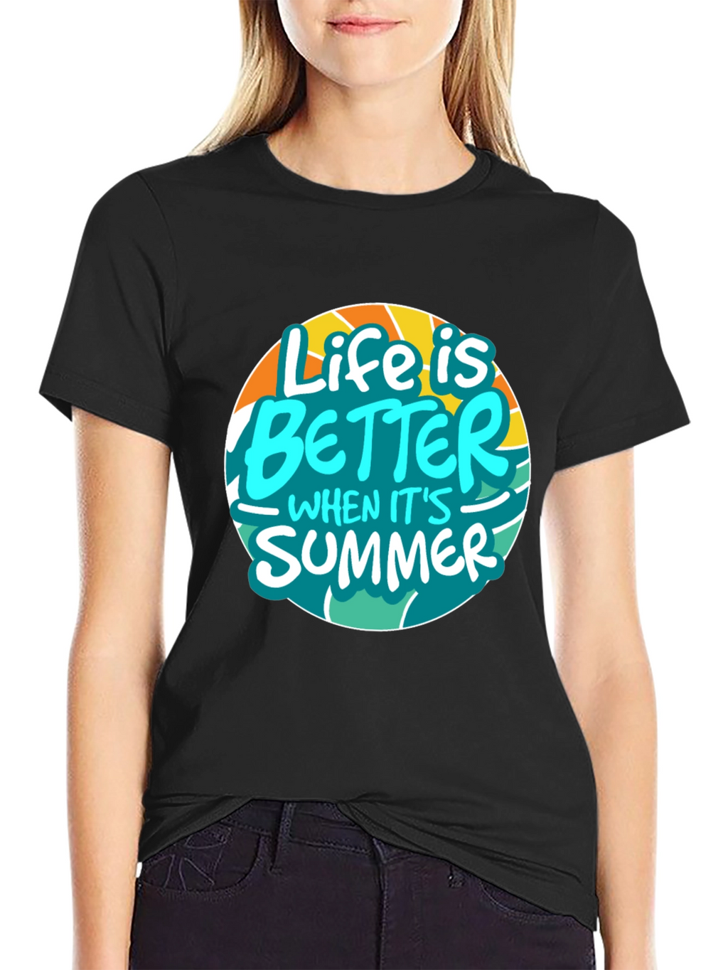Life is Better in Summer Black Graphic Tee