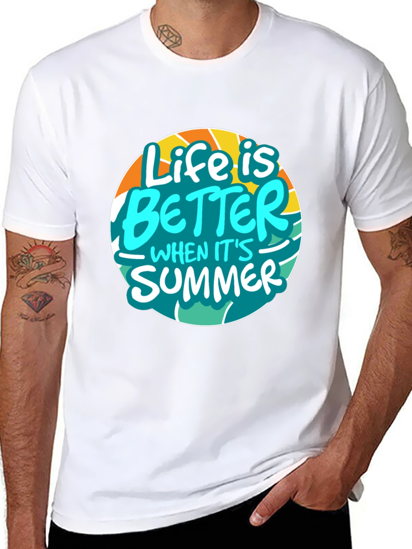 Life is Better in Summer Black Graphic Tee