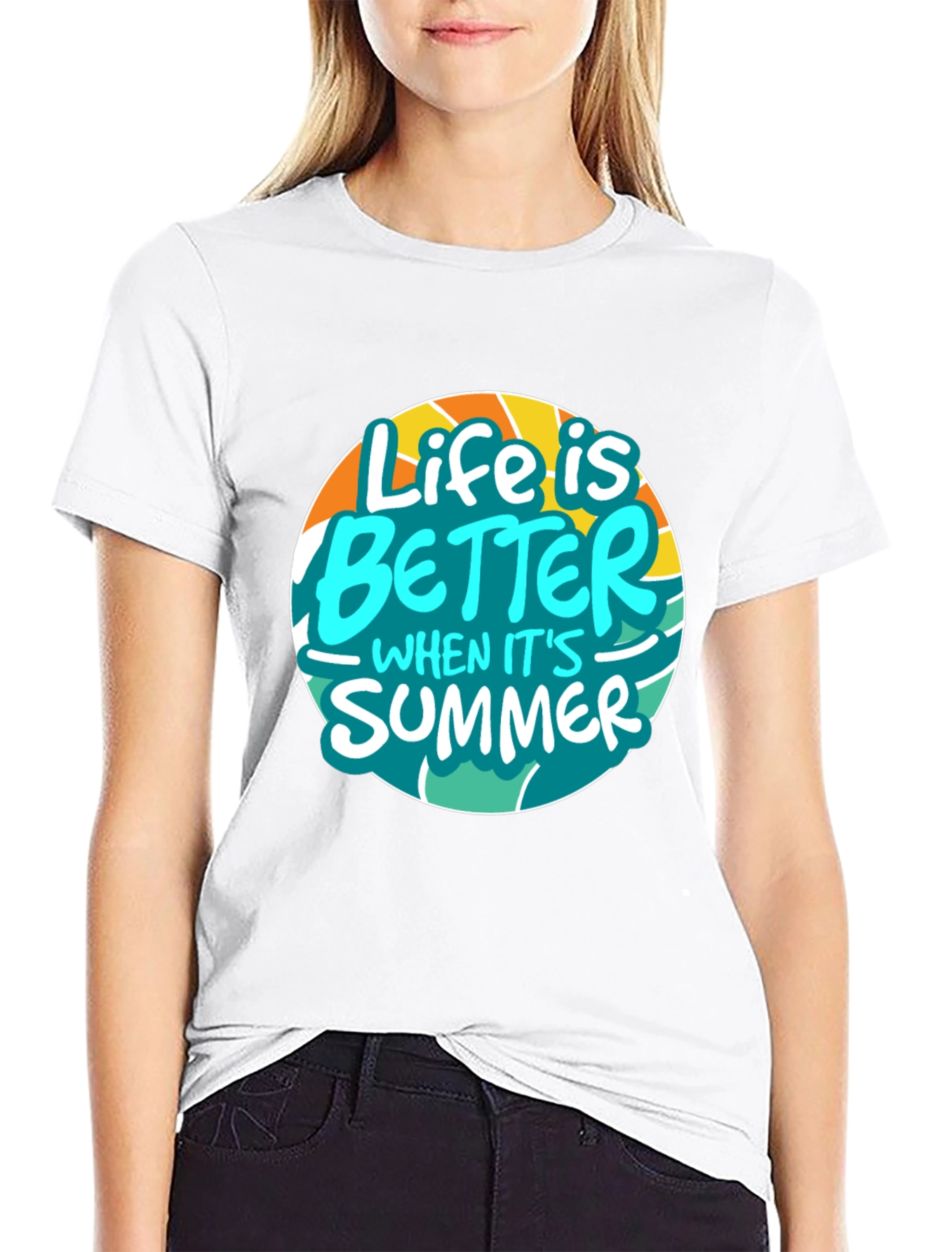 Life is Better in Summer Black Graphic Tee