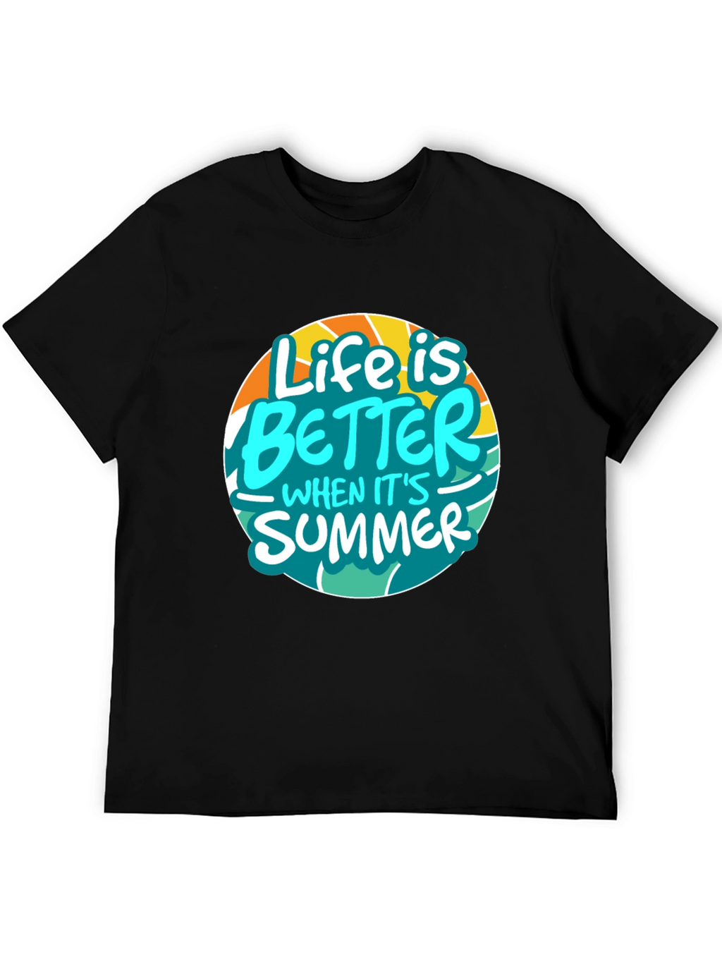 Life is Better in Summer Black Graphic Tee