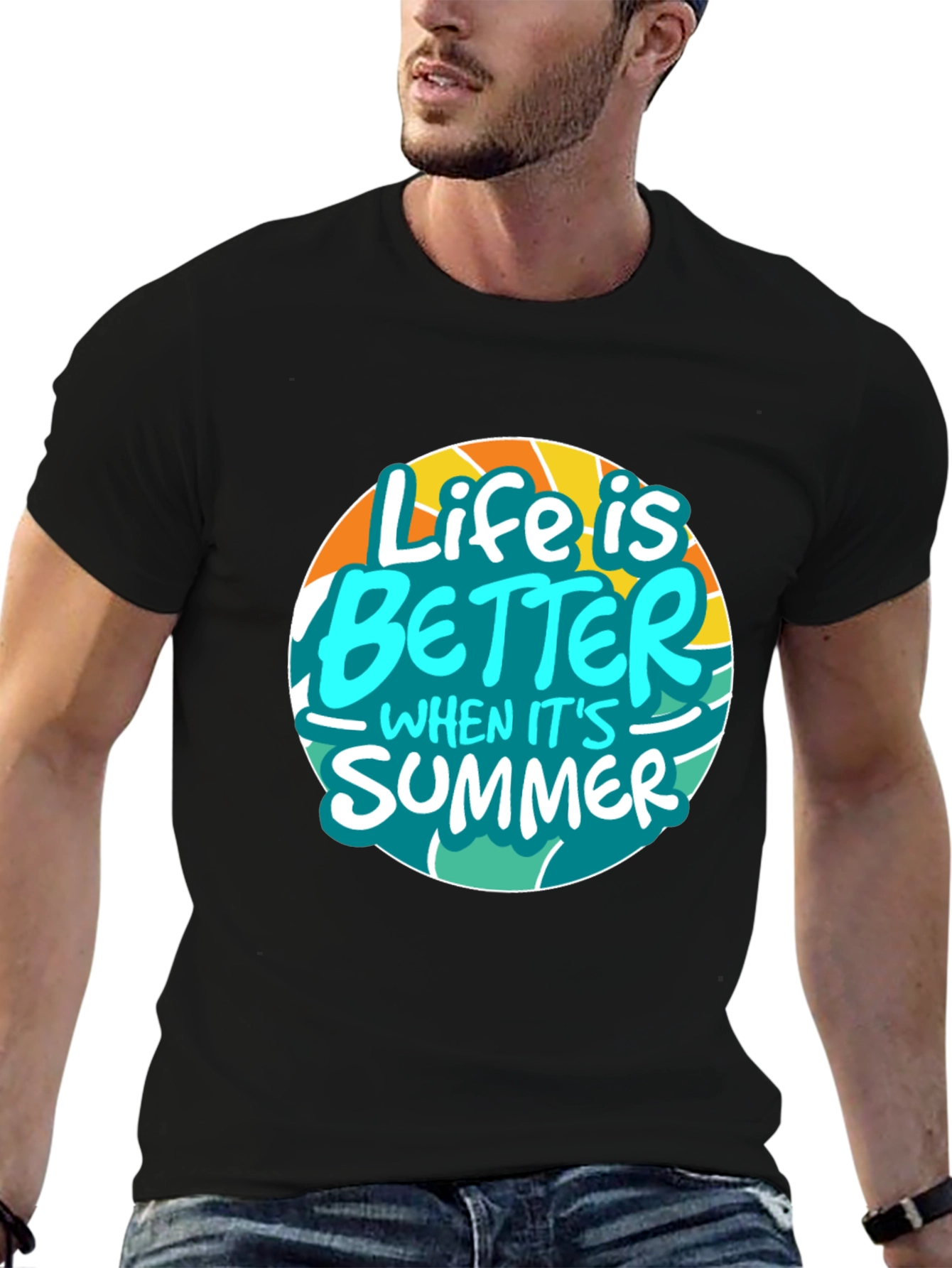 Life is Better in Summer Black Graphic Tee