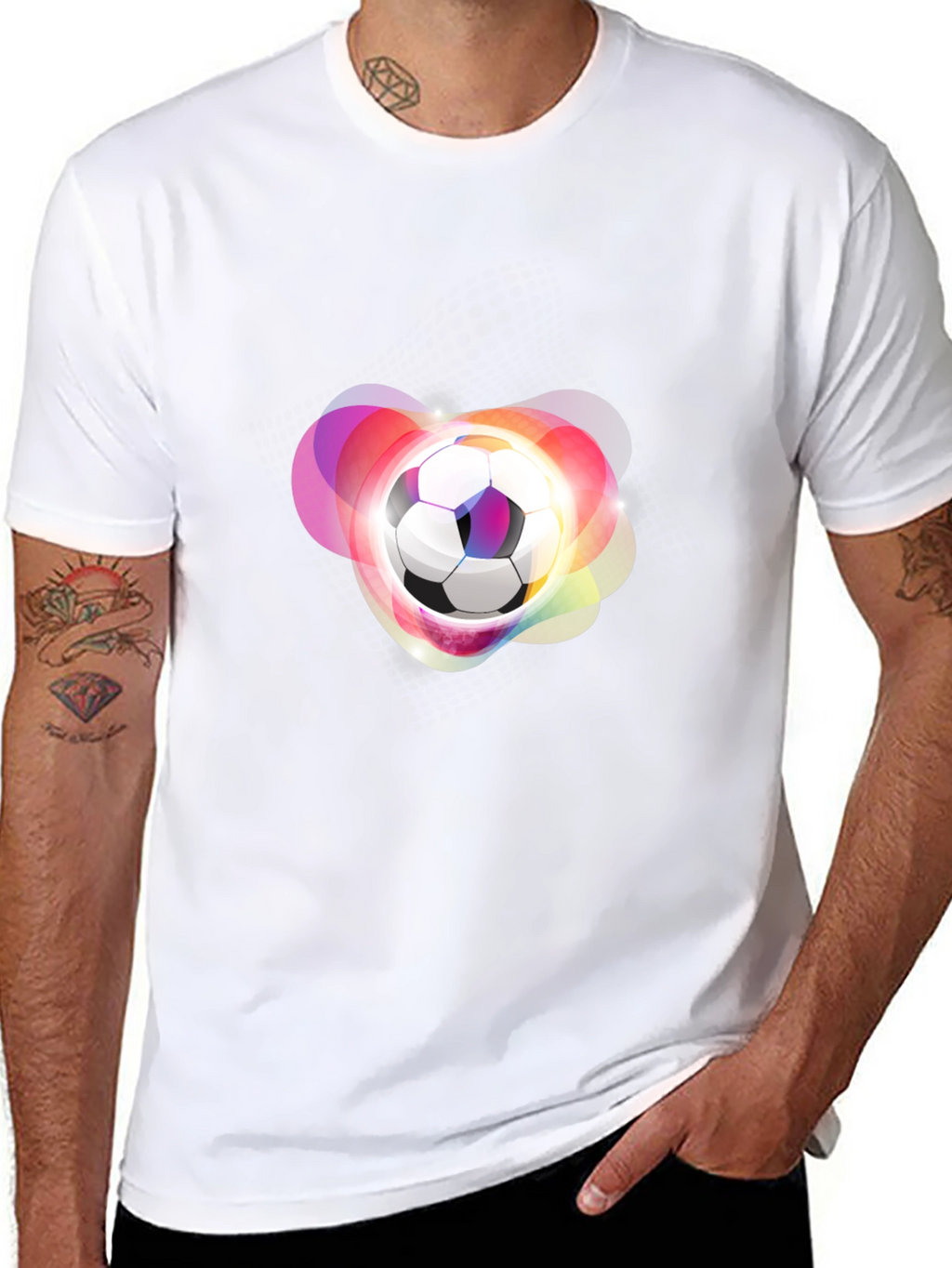 Futuristic Soccer Ball Graphic Tee - Black