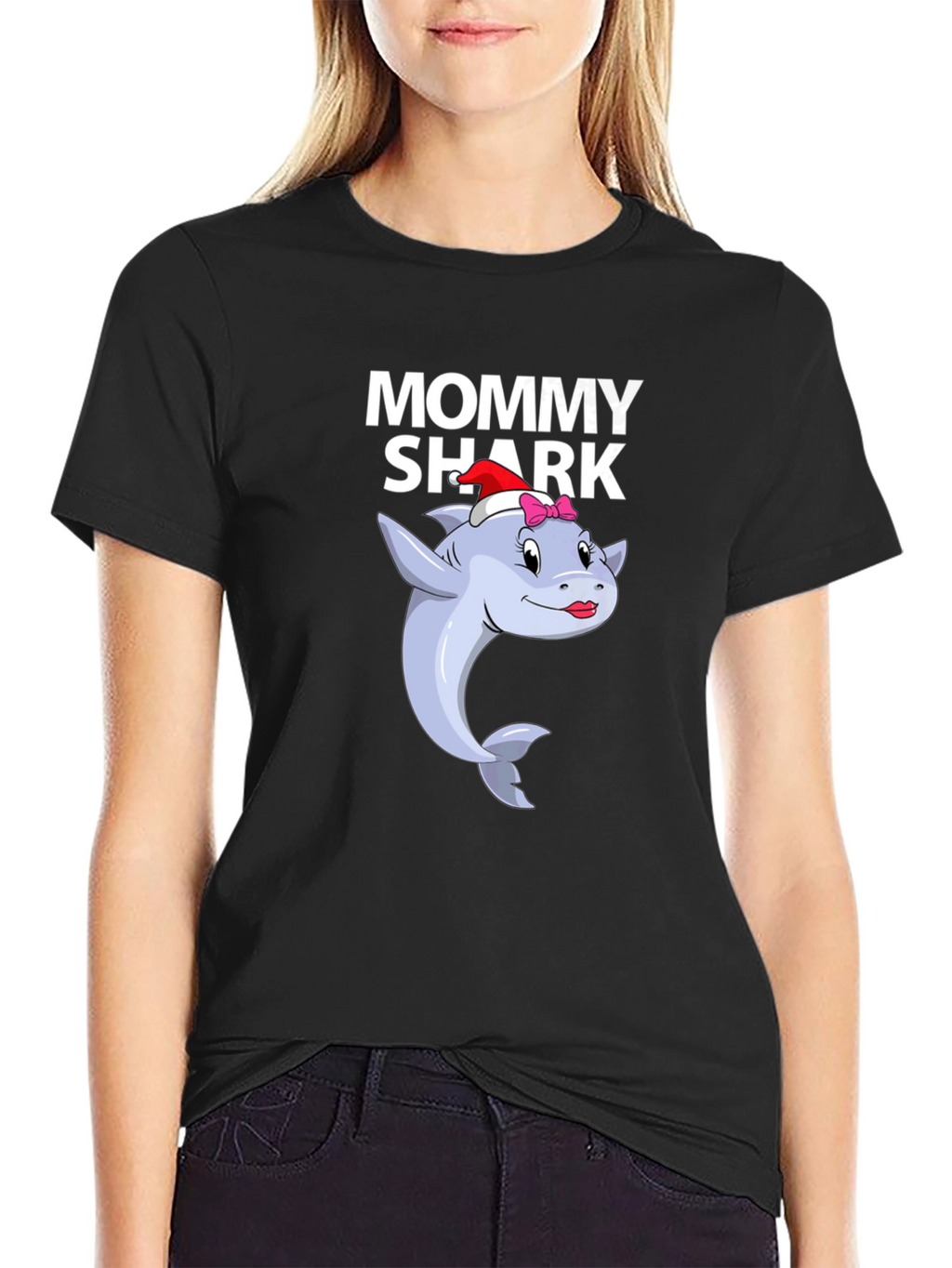 Mommy Shark Graphic Tee - Black