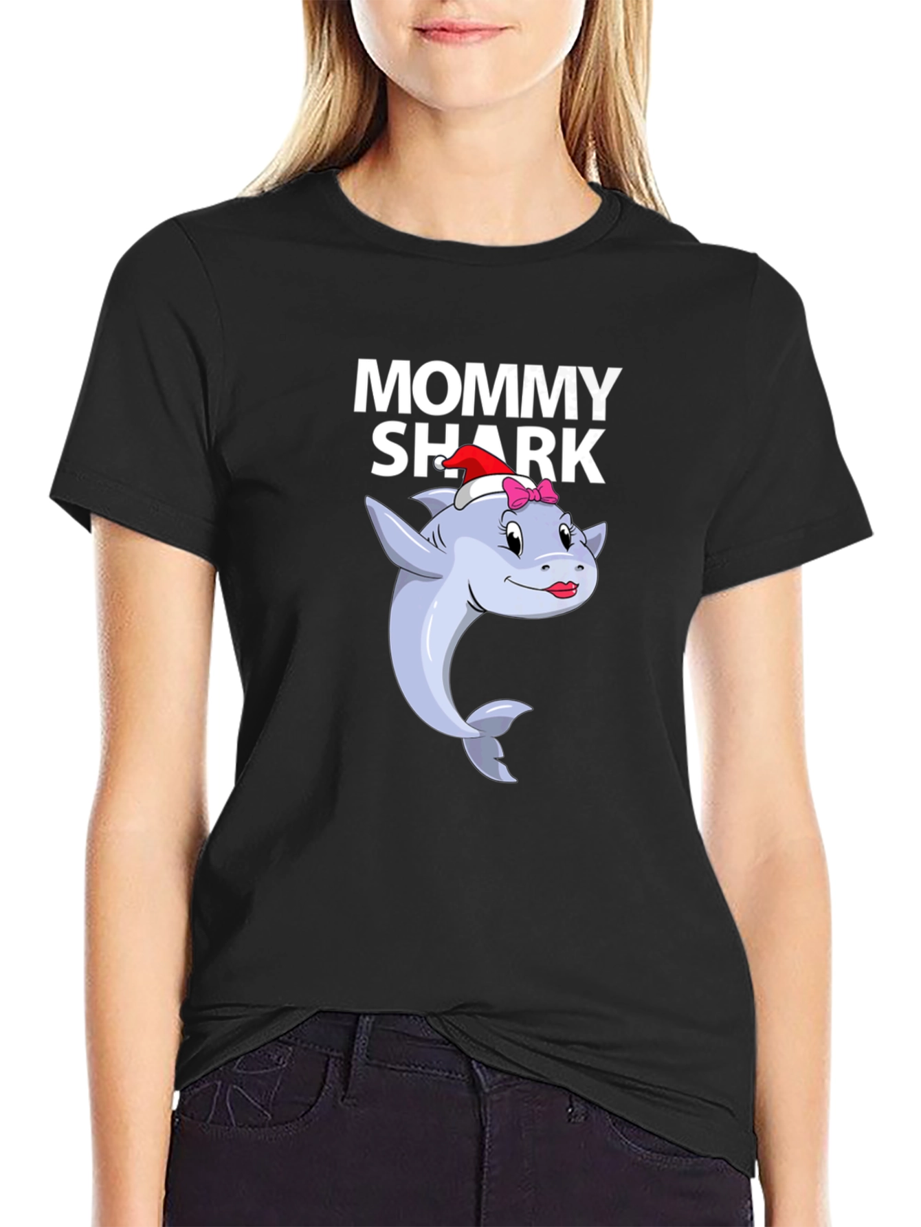 Mommy Shark Graphic Tee - Black