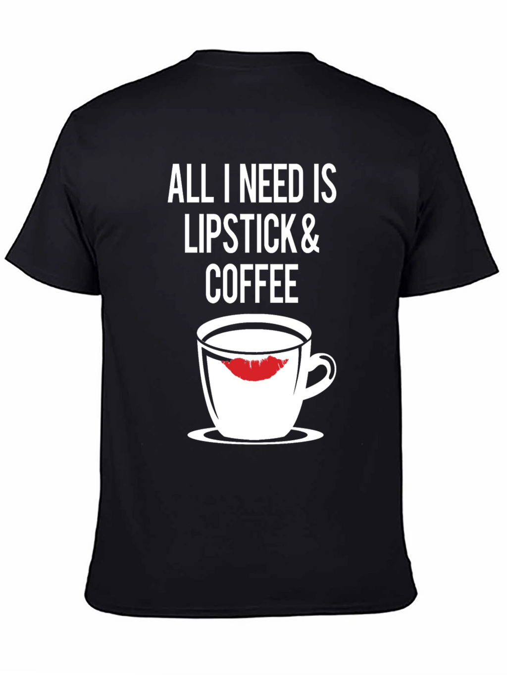 Lipstick & Coffee Black Graphic Tee