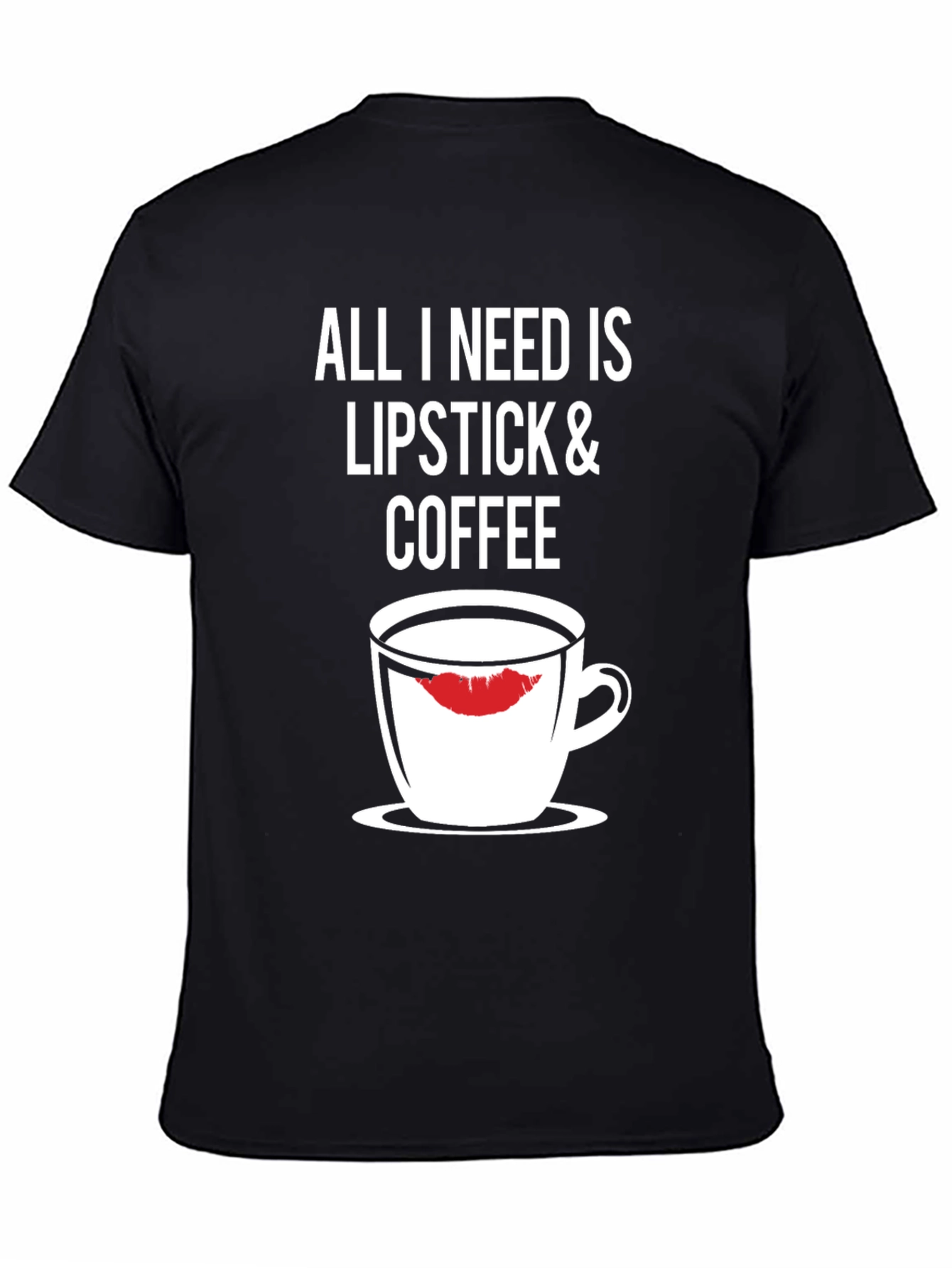 Lipstick & Coffee Black Graphic Tee