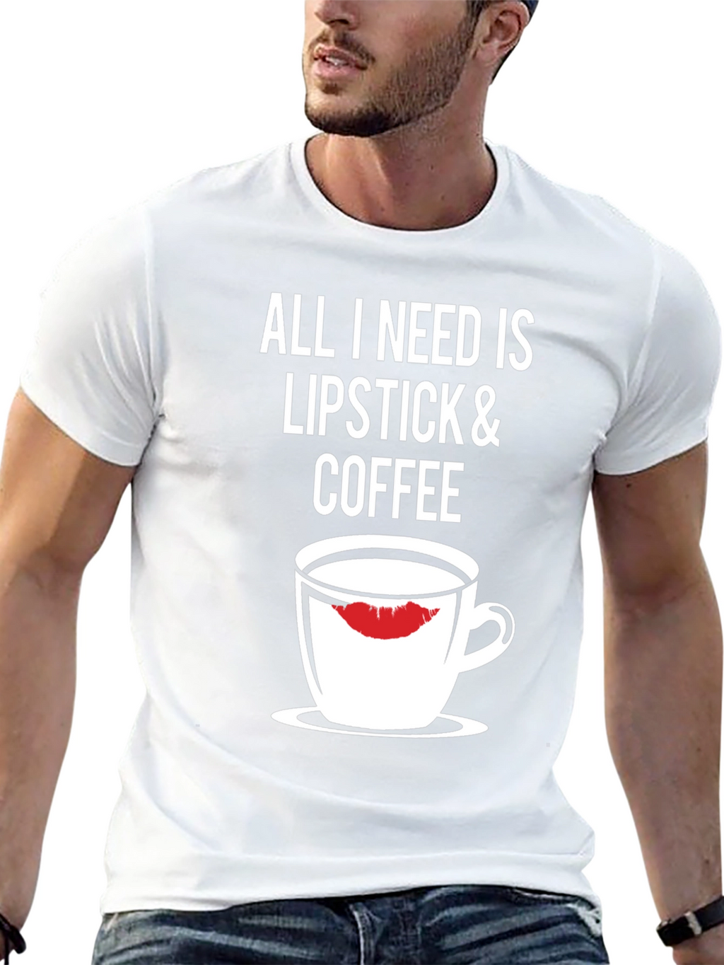 Lipstick & Coffee Black Graphic Tee