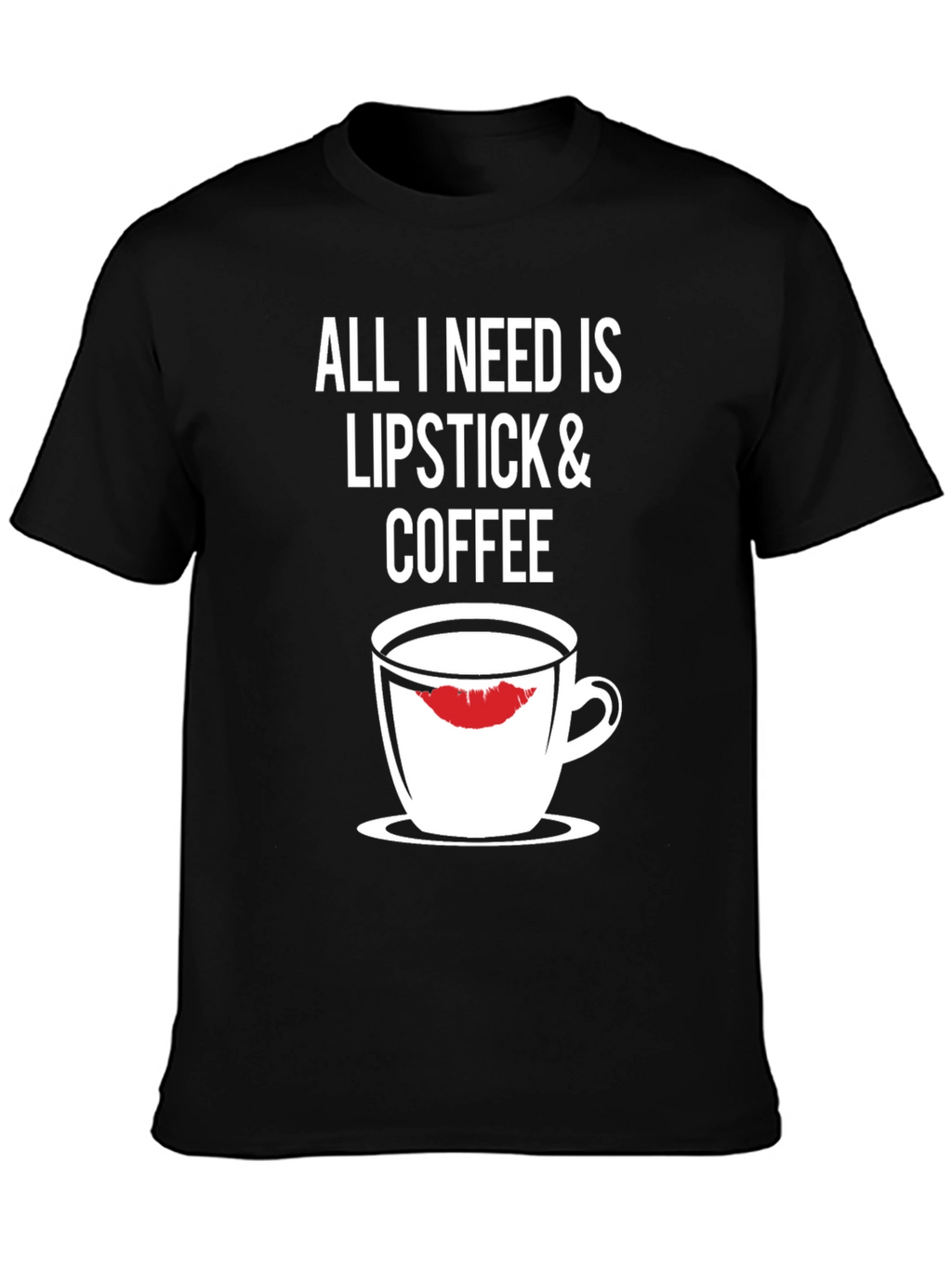 Lipstick & Coffee Black Graphic Tee