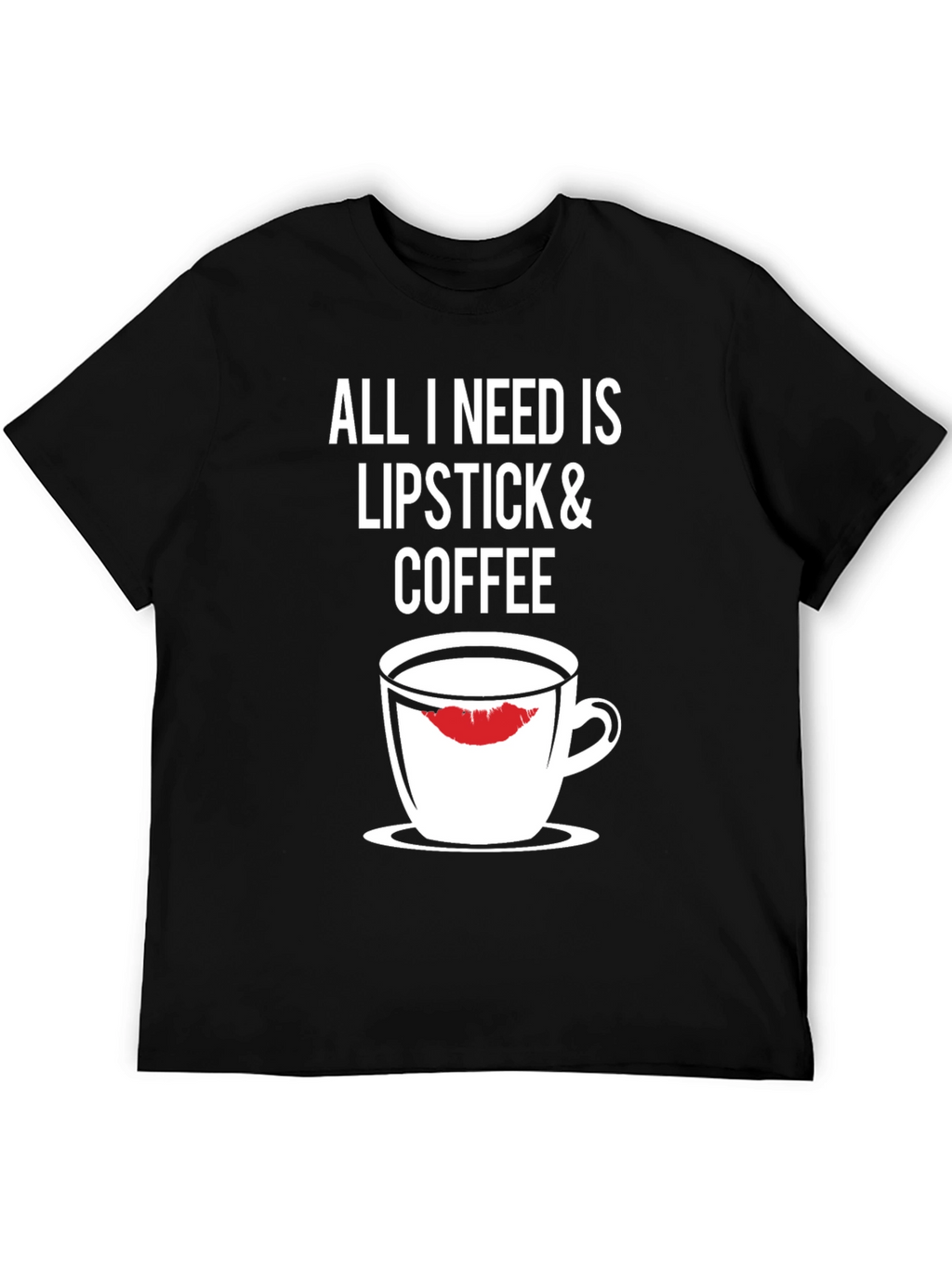 Lipstick & Coffee Black Graphic Tee