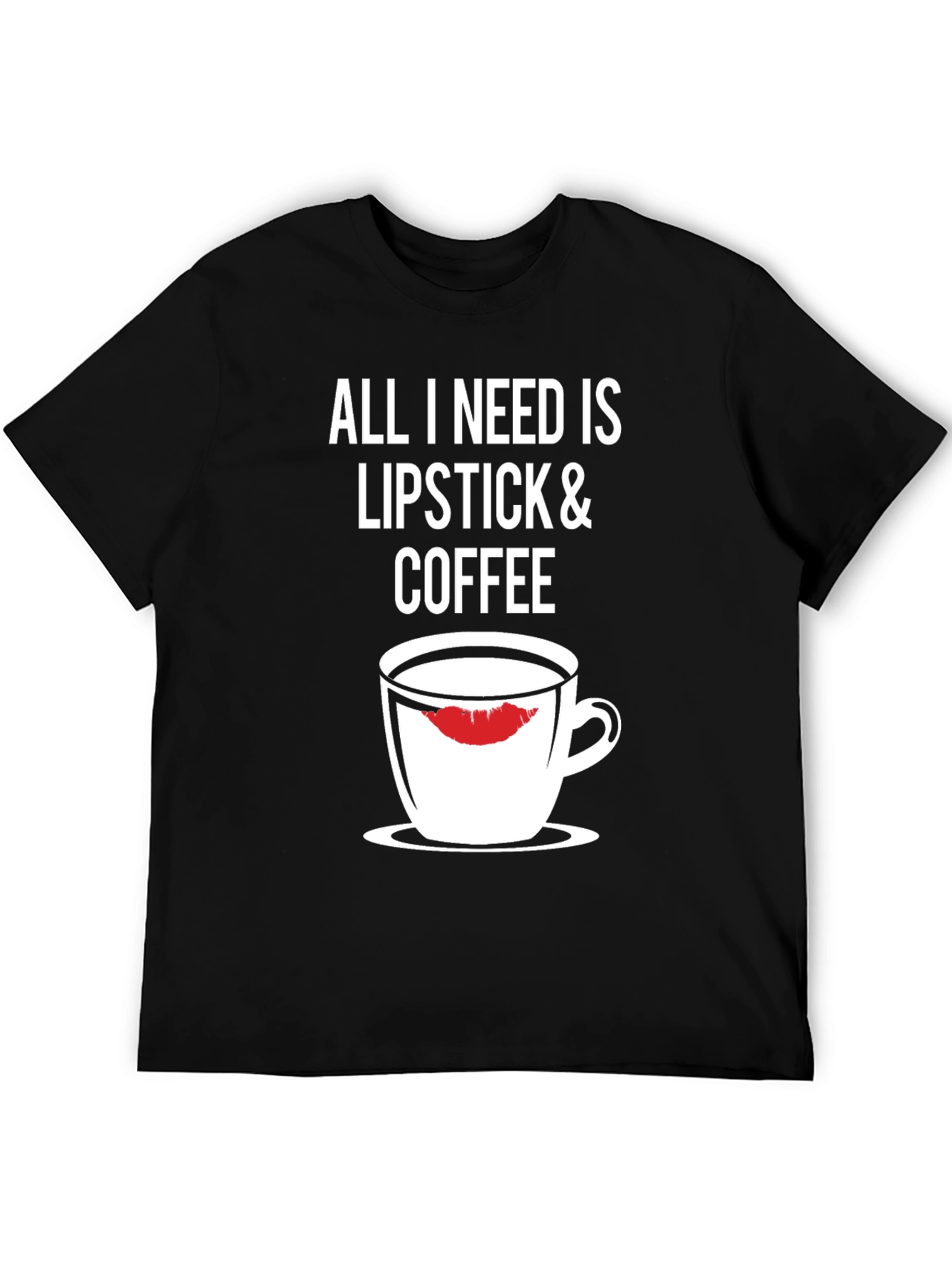 Lipstick & Coffee Black Graphic Tee
