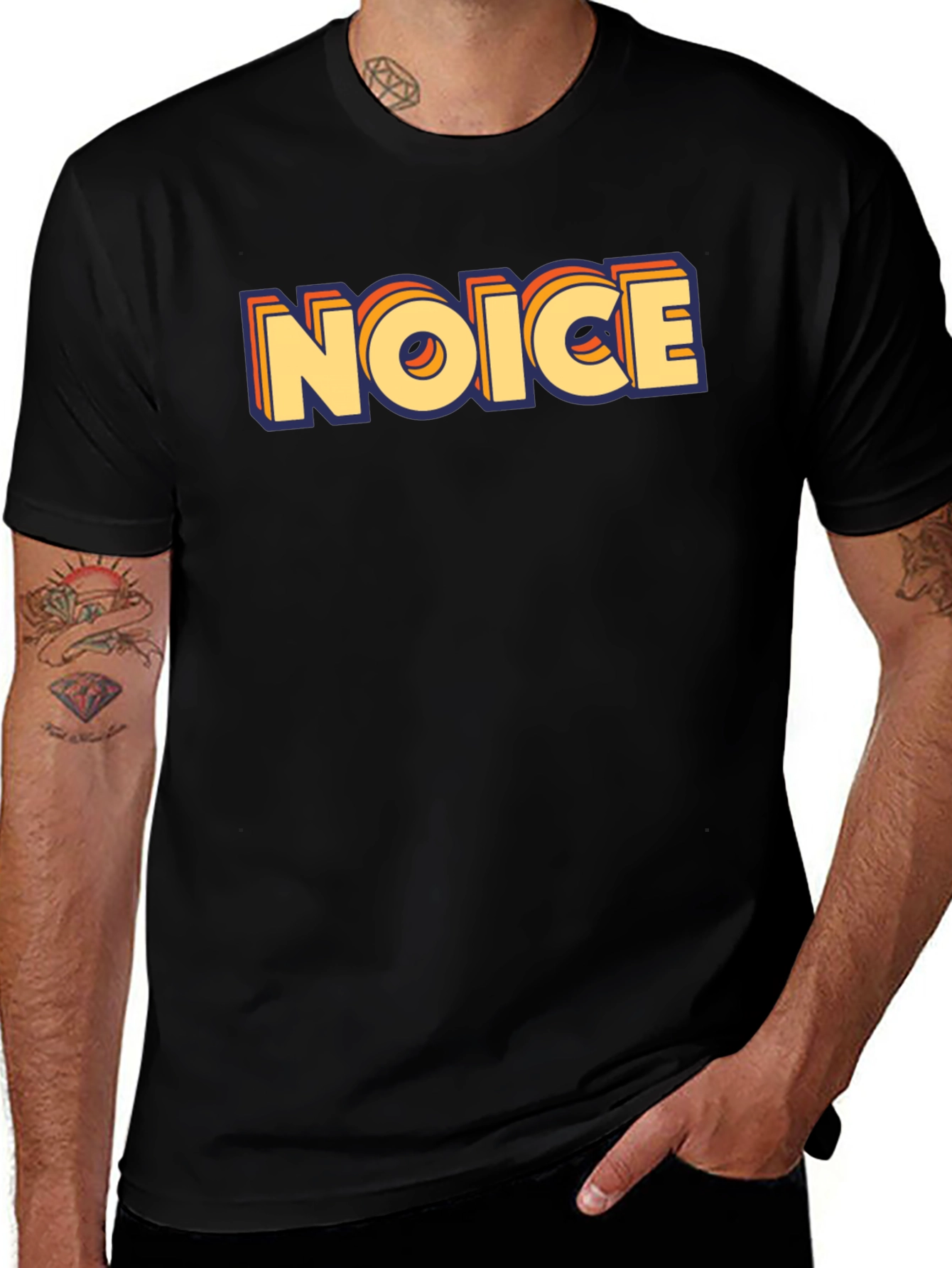 Retro Noice Graphic Tee - Classic Crew Neck