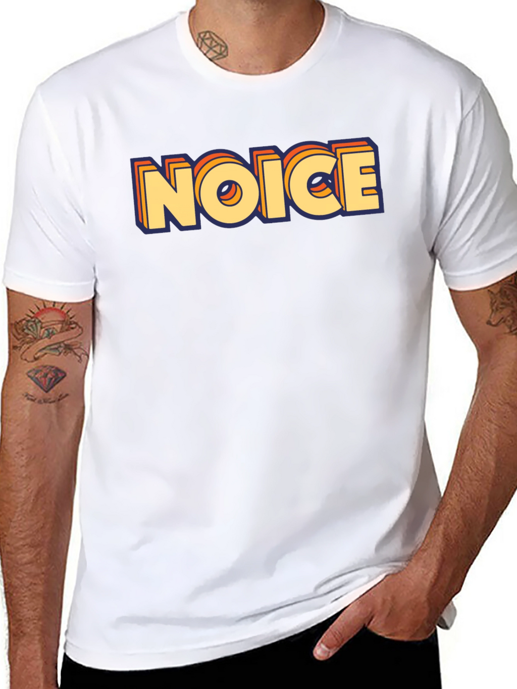 Retro Noice Graphic Tee - Classic Crew Neck