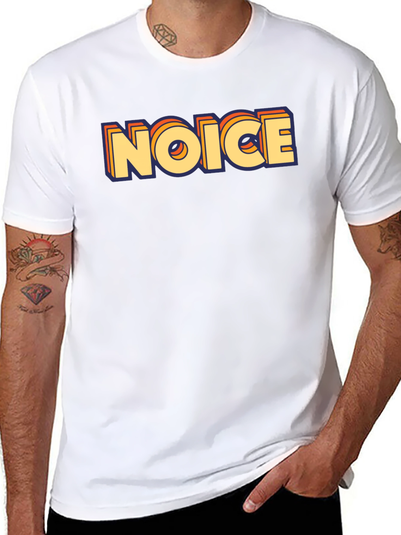 Retro Noice Graphic Tee - Classic Crew Neck