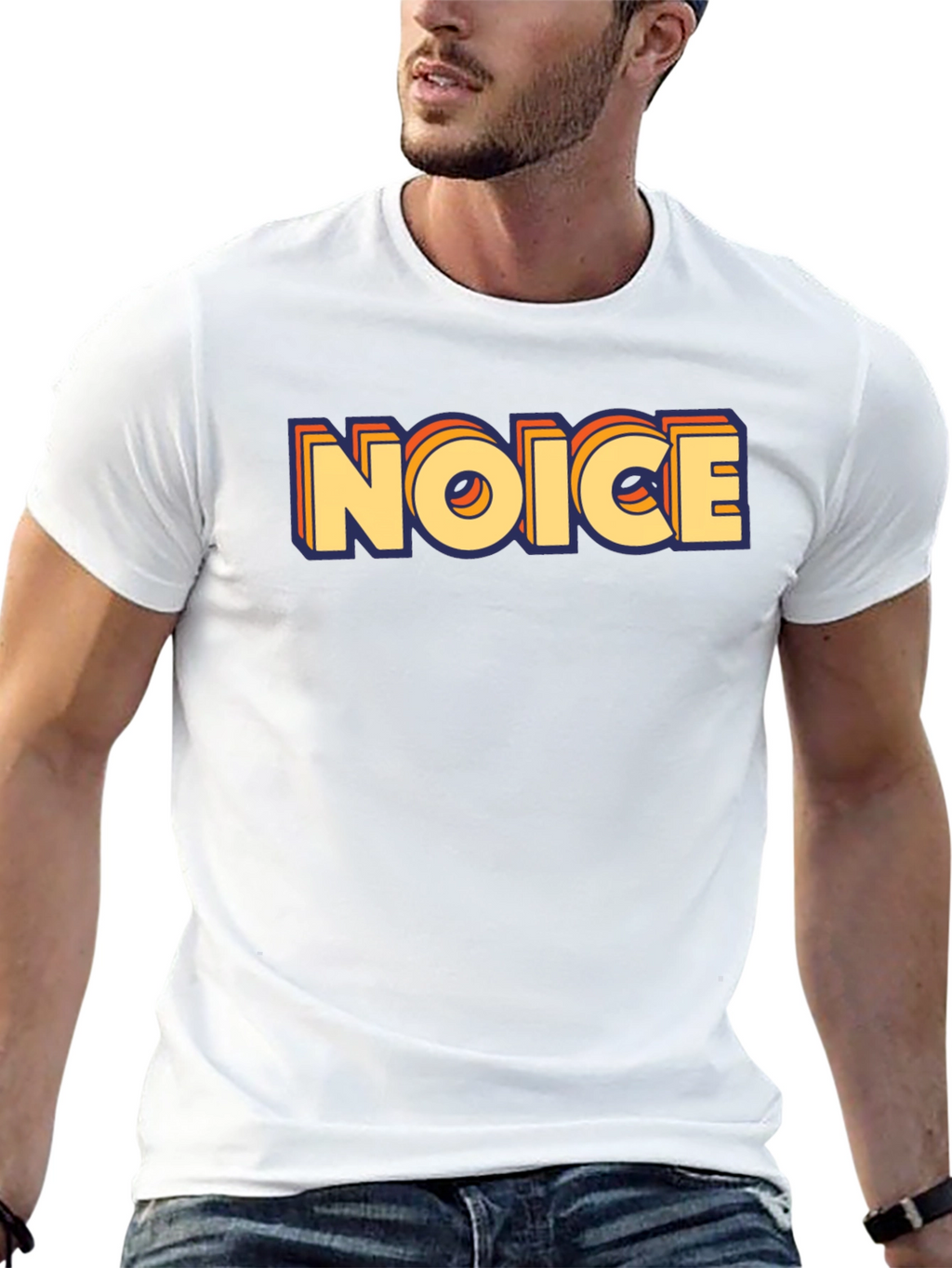 Retro Noice Graphic Tee - Classic Crew Neck