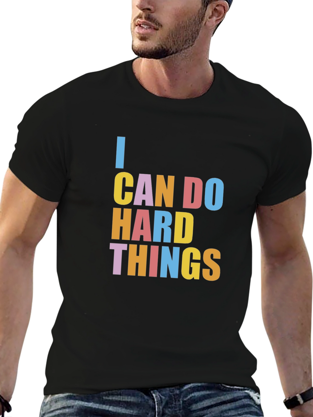 I Can Do Hard Things Graphic Tee - Black