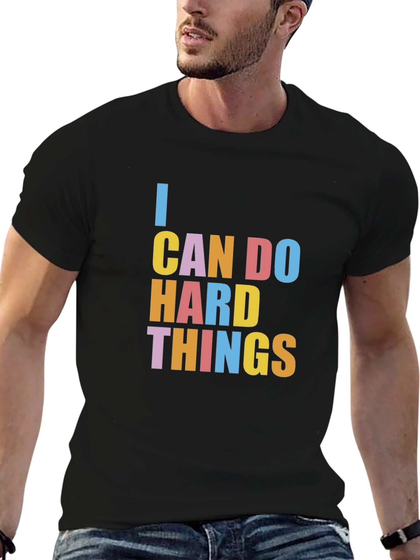 I Can Do Hard Things Graphic Tee - Black