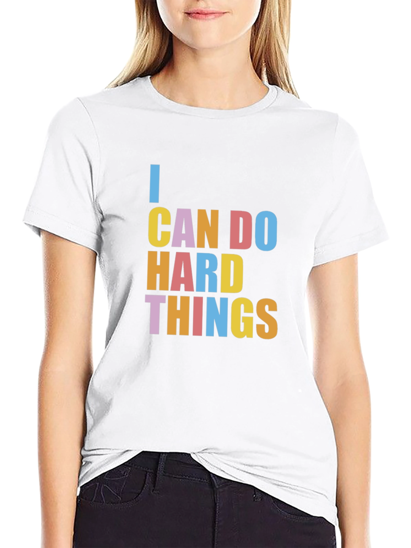 I Can Do Hard Things Graphic Tee - Black