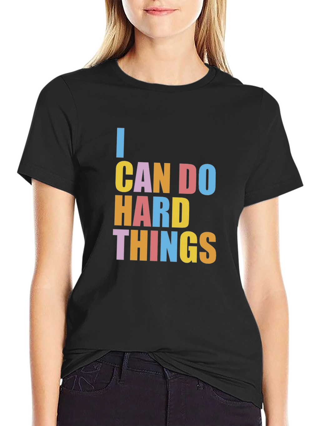 I Can Do Hard Things Graphic Tee - Black