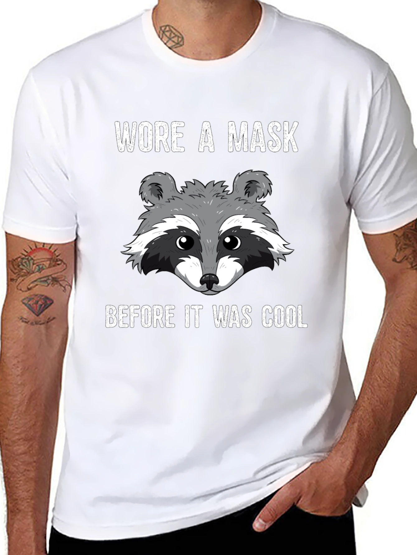 Masked Raccoon Graphic T-Shirt