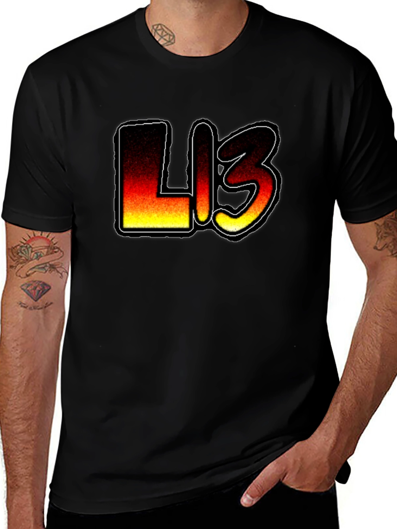 Fiery L13 Graphic Black T-Shirt